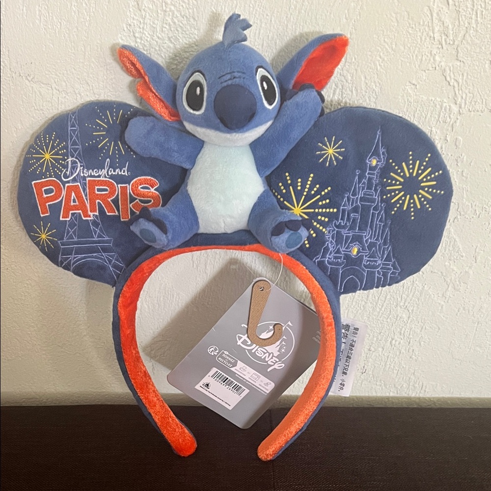 #1458** Unisex’s Disney Stitch Disneyland Paris Kids Headband - Blue and Orange - Picture 1 of 10